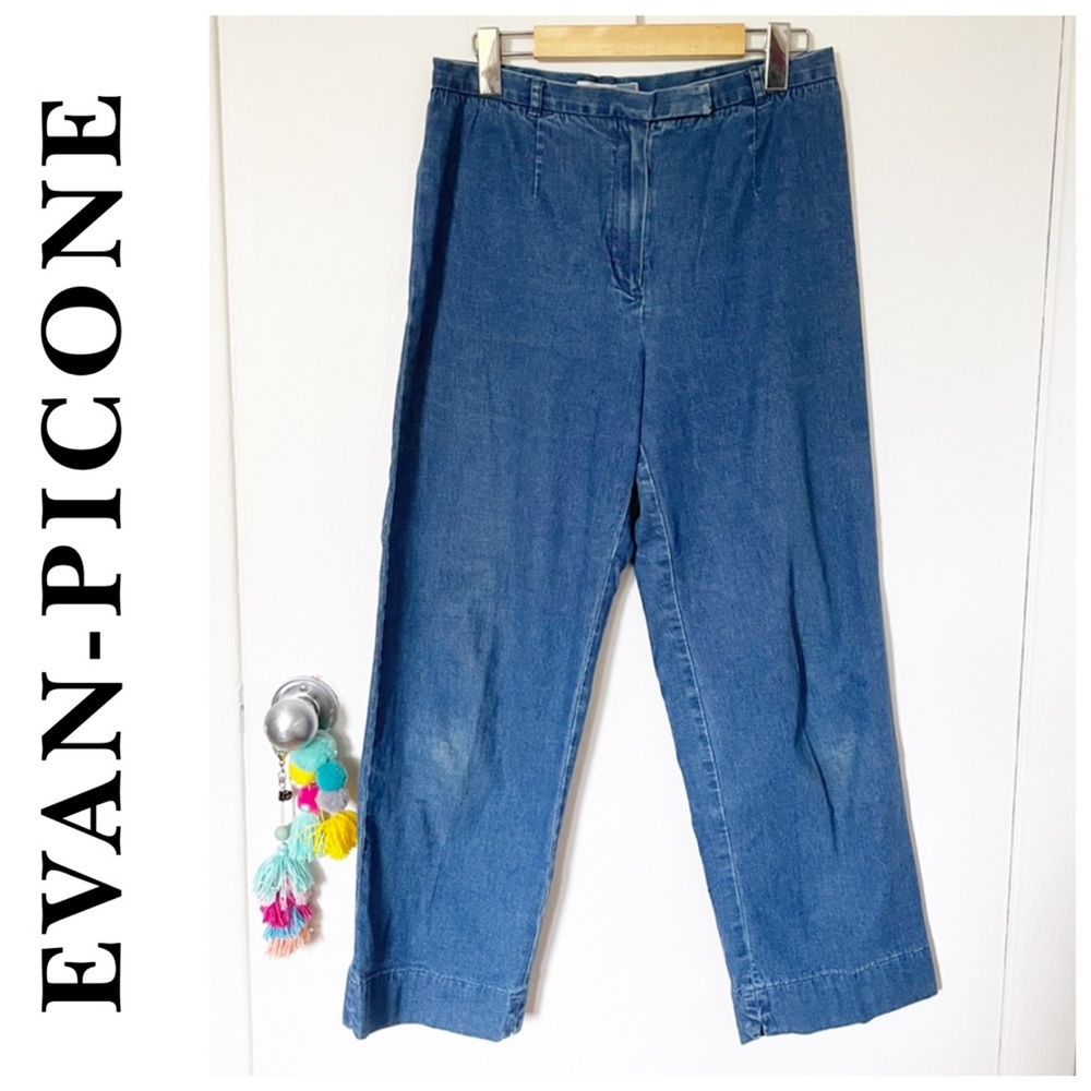 Evon Picone wide straight leg denim jeans size 8